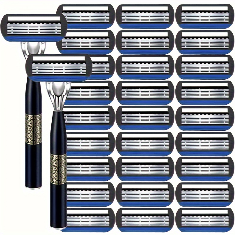 

-layer Stainless Steel Set For Grooming - 1 Handle, 12 Cartridges; For A Smooth Shave A For Holiday Gifts!