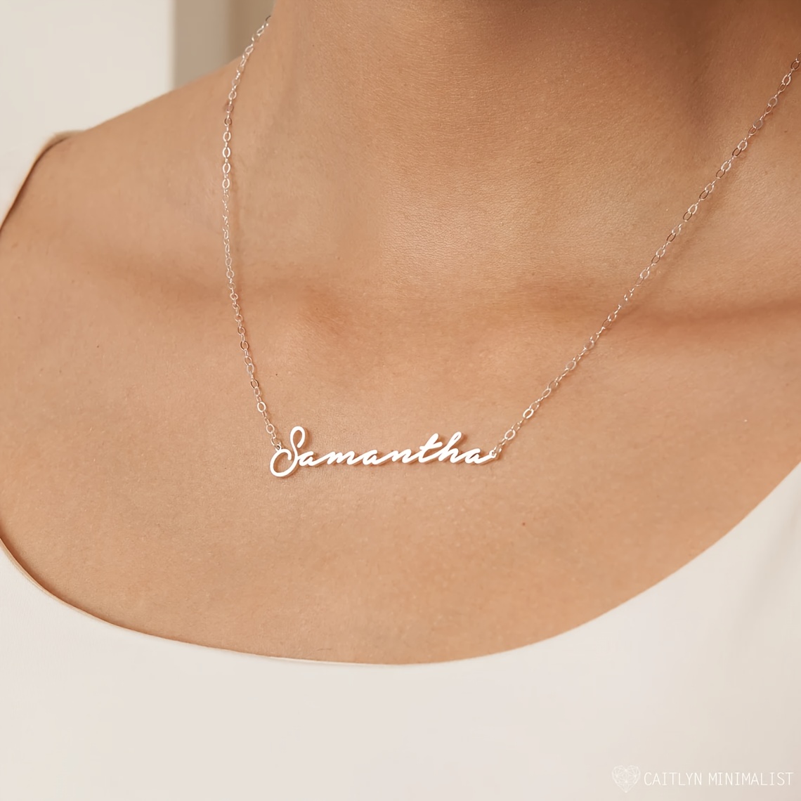 

Custom Dainty Name Necklace, Personality Fashion Name Necklace, Stainless Steel Pendant Necklace, Women's Popular Jewelry, Language English Only