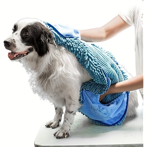 New Pet Absorbent Bath Towels, Thickened Gloves for Pet Scrubbing, Cat and Dog Absorbent Towels, Cat and Dog Cleaning Products
