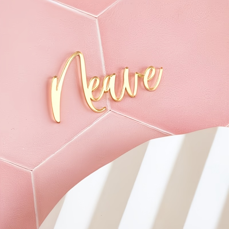 TEMU 1pc Acrylic Custom Name Tag Shiny Custom Label, Can Decorate Cake Plate Seat Name Tag Personalized Decoration Custom Jewelry Name Decoration,