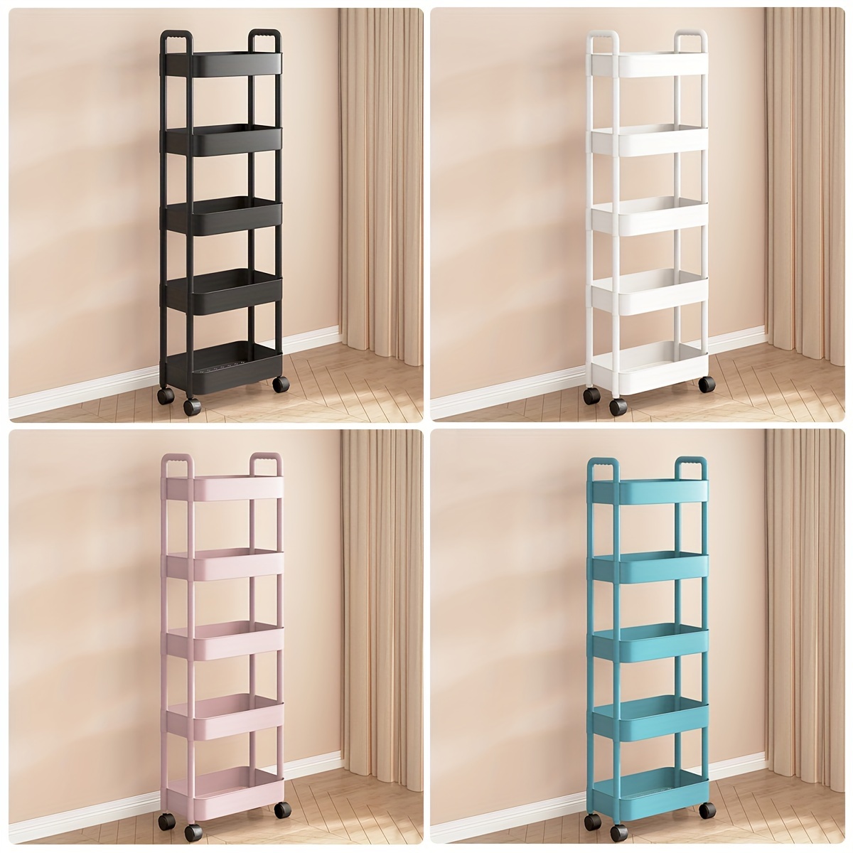 

A Portable Small Cart Storage Rack For The Kitchen, Snack Storage In , Bedroom Bedside, And Dormitory Storage Organizer, Storage Racks