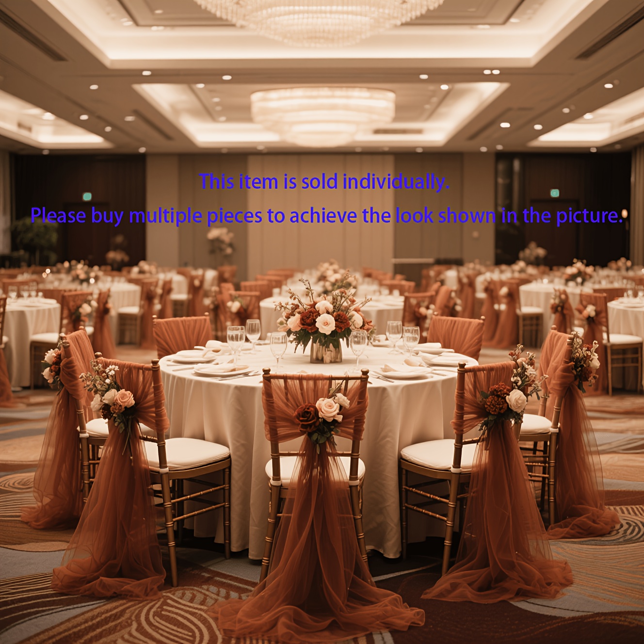 Image of A Single-piece Light Luxury Rust-red Sheer Tulle Table Runner With A Soft, Draping Fabric That A Ambiance. Suitable For Outdoor Lawn Weddings, Hotel Banquet Hall Dinners, Vintage Dinners, Light Luxury