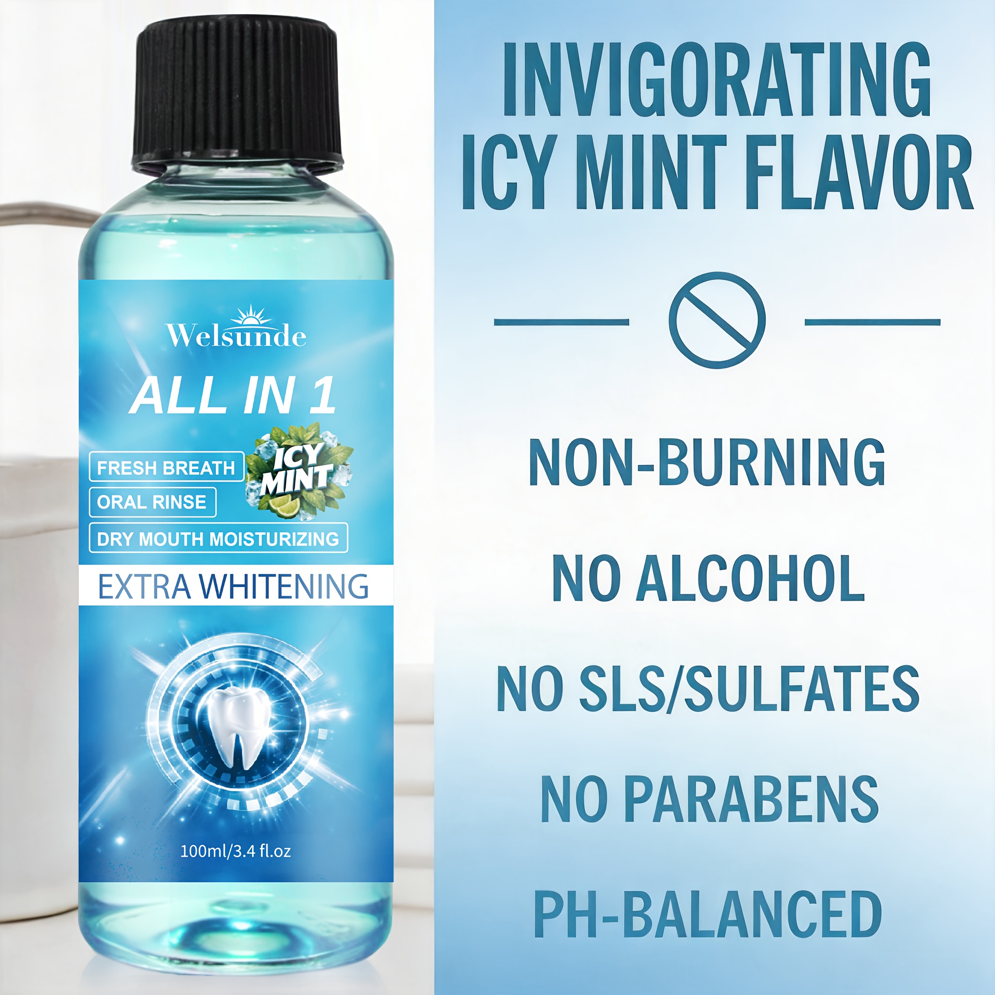 Dry Mouth Moisturizing Cool Mint Mouthwash