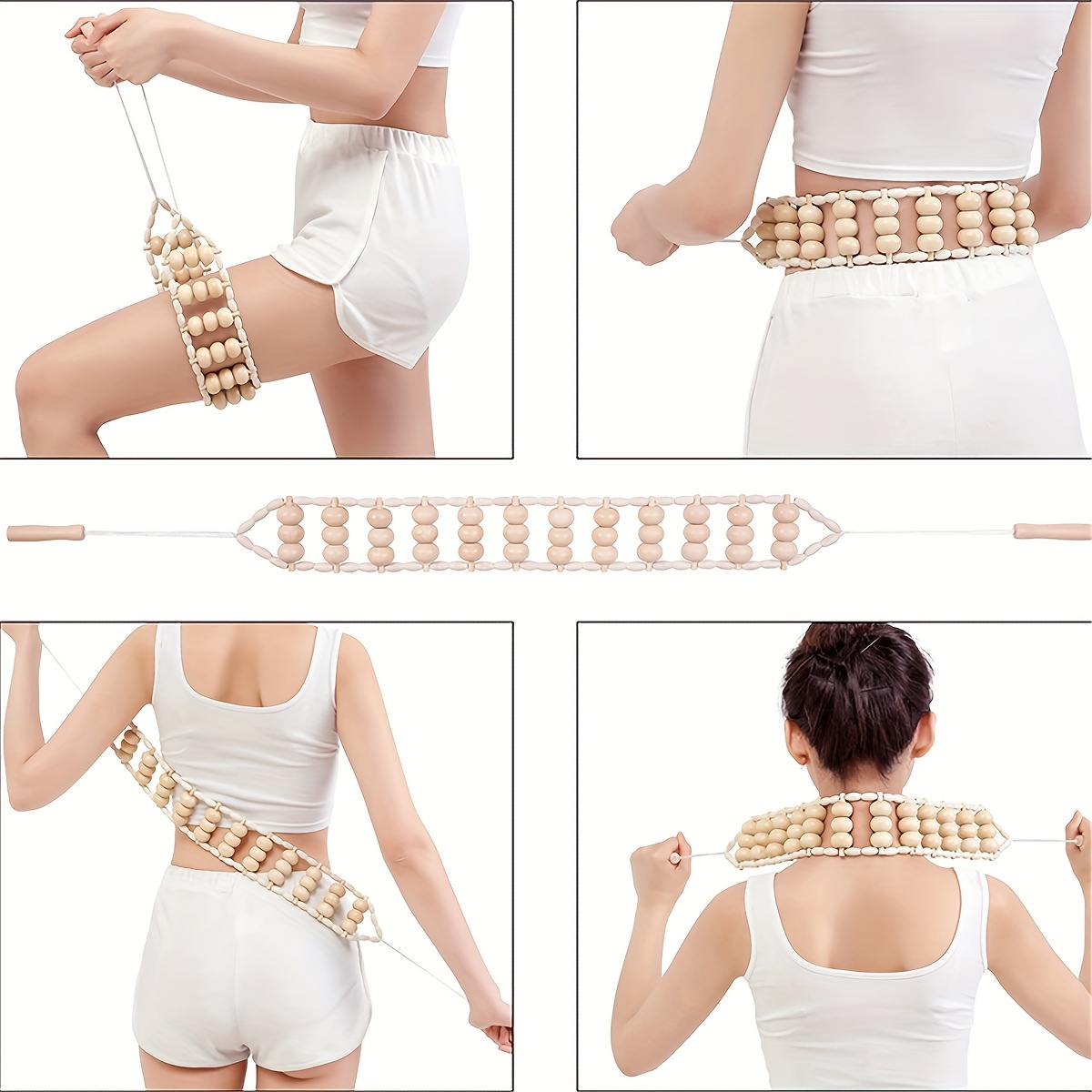 6 piece wooden massage tool set for body shaping fitness training manual battery free massage tools massage equipment details 4