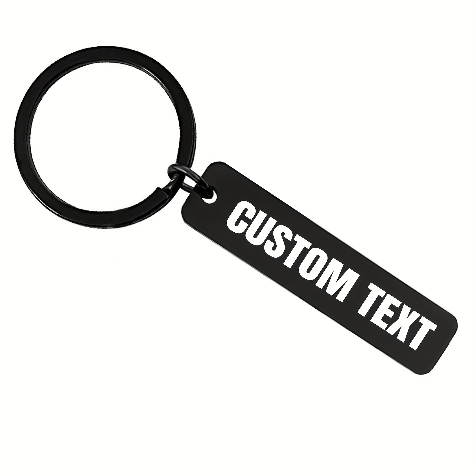 TEMU Custom Engraved Stainless Steel Keychain - Personalized Id Tag With Custom Text - Elegant Gift For Graduation, Weddings And Special Occasions -