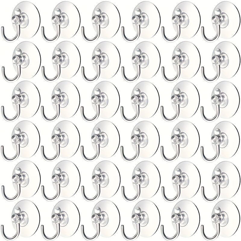 

50pcs Easy-install Transparent Suction Cup Hooks - No To Walls & Windows, Bathroom, Kitchen, Christmas & Holiday Decorations, Hooks, Utility Hooks