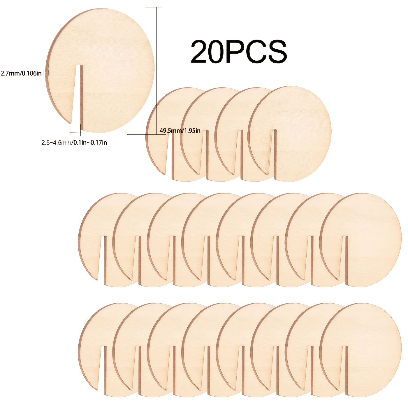 Image of 20/40pcs Wooden Tag Markers - Clip-on Cup Tags For Weddings, Birthdays, And Holidays