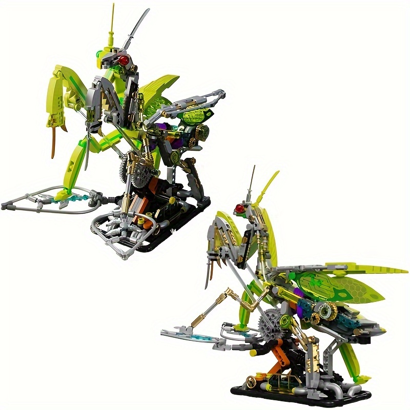 

Creative Mechanical Mantis Building Set With Lights - Insect Life Display Stand, Abs Blocks Model Kit For Teens 14+ | Perfect Birthday Or Christmas Gift