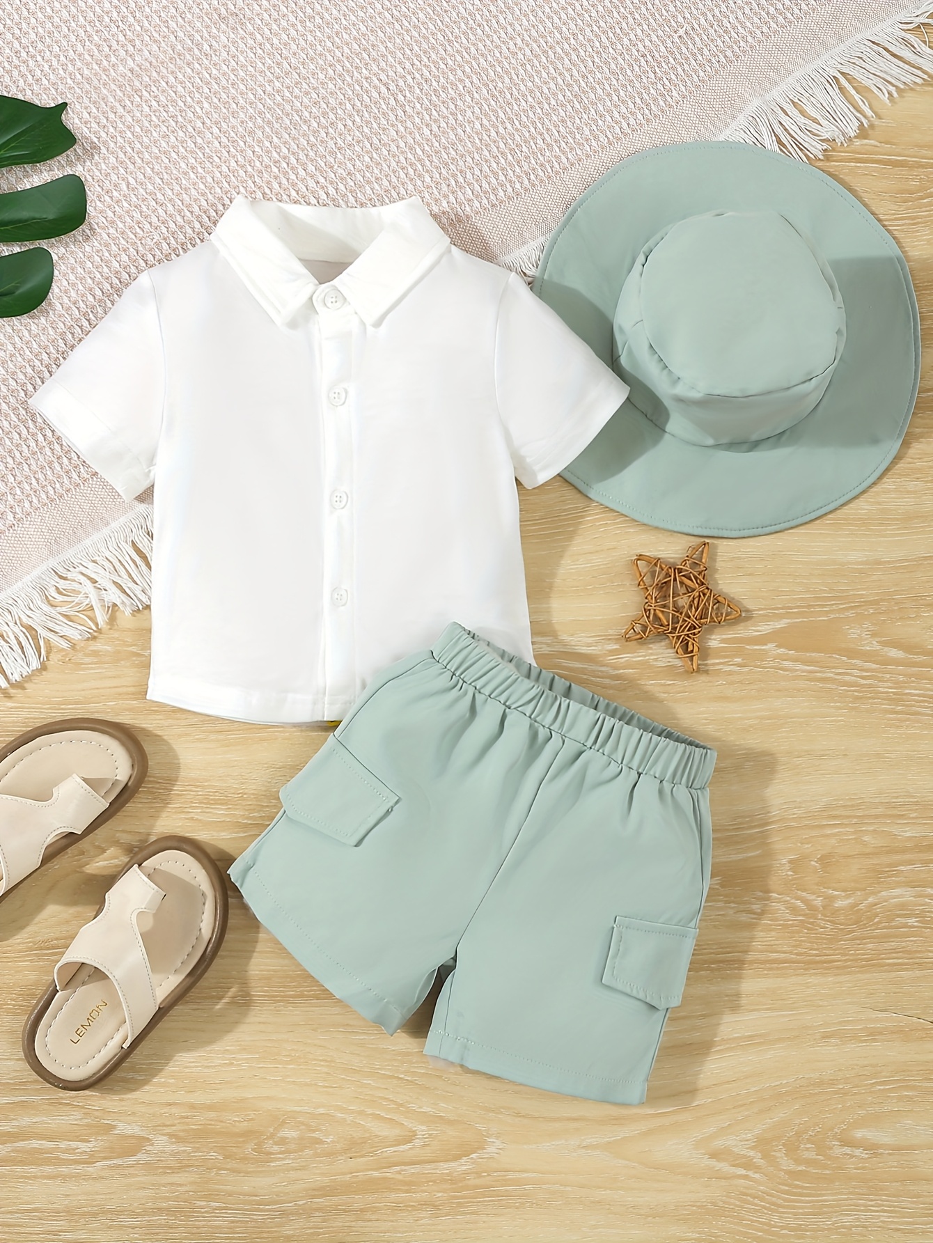 boys' summer outfit set casual lightweight short sleeve Temu