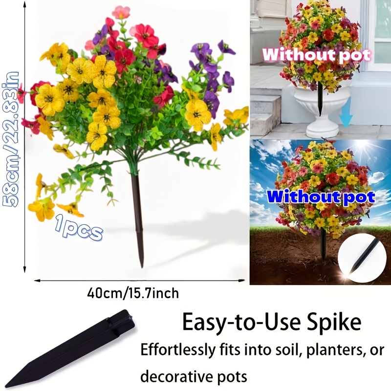 E-shop 22,83 Zoll Multicolor Violetten Erdspieß mit Erdhaken, Gartendekoration, geeignet für Garten- und Hofdekoration, Party-Deckendekoration, Innen-
