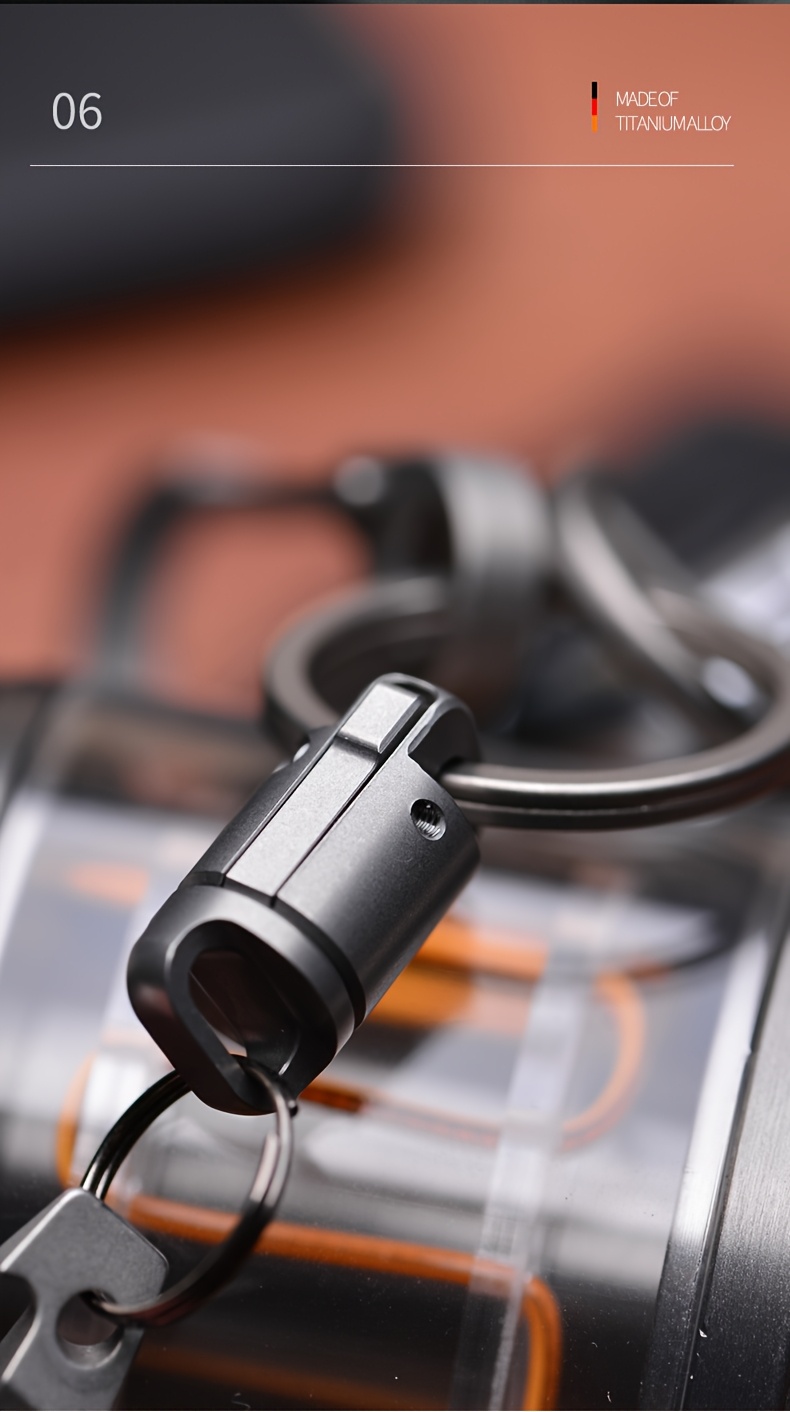 1-Pack Titanium Alloy Magnetic Keychain Buckle – Quick Release Rotatable Clip for Keys, Belt Loop, EDC Tool, Fishing Gear, Lightweight & Durable Gray Metal Design