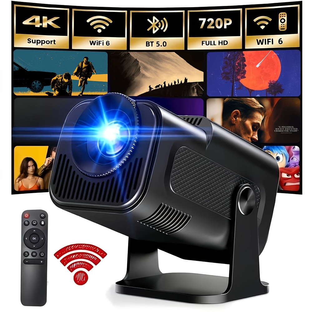 Image of New Mini Projector, 11.0, With Wi-fi 6 And Bluetooth, Native 720p Resolution, Supports 4k Movie , Ideal For Wall Projection In The Bedroom, Compatible With / Phones/tablets, The Or Christmas Gift