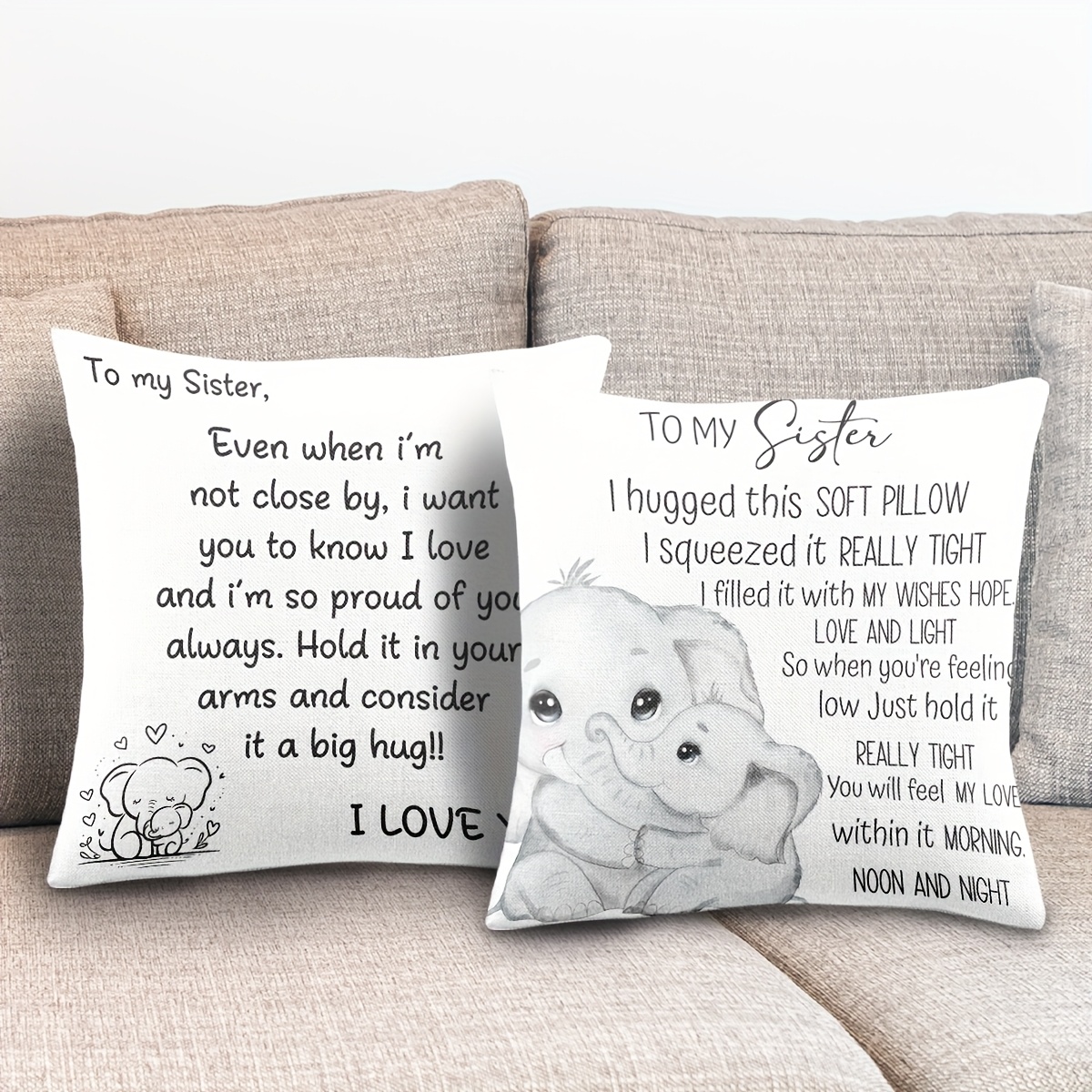 2pcs sister pillow cute elephant pillow covers 17 72 x 17 Temu