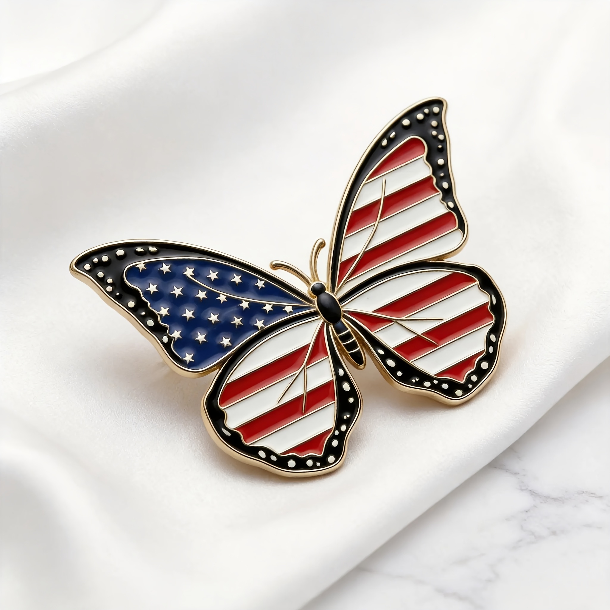TEMU American Flag Brooch, Day Patriotic Stars And Stripes Enamel Pin, European And Clothing Additions Gift, American Day Brooch, Stars And Stripes