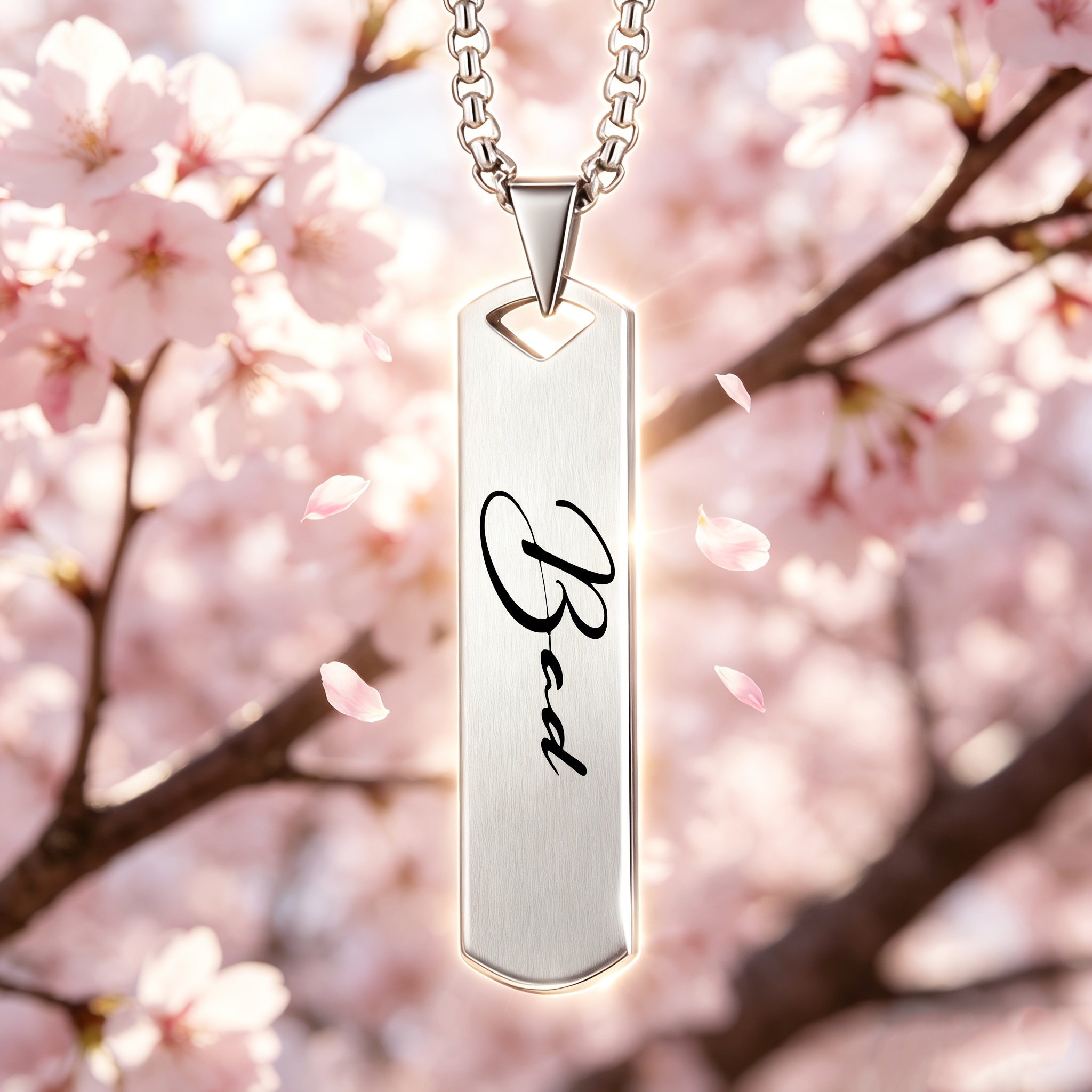 Cursive Design Pendant Necklace, Bold Gift for Women