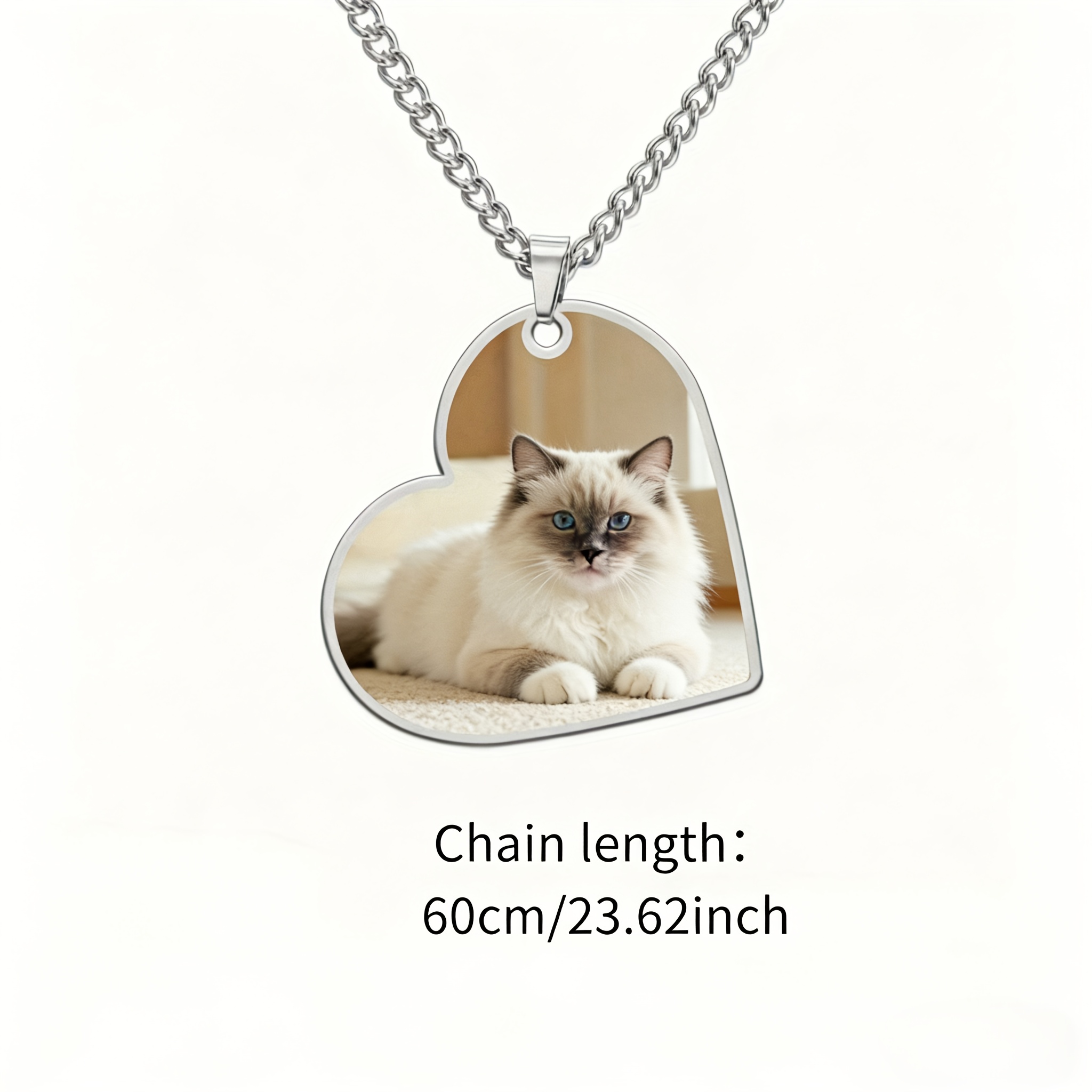 Personalized Custom Photo Necklace — Heart-shaped Pendant
