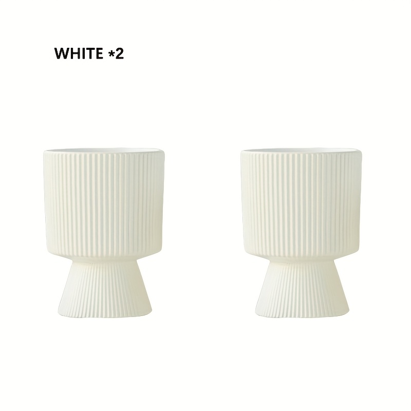 E-shop 2er-Set Elegante Blumentöpfe aus Kunstharz - Moderne, minimalistische Blumentöpfe für Innen und Außen mit glatter Oberfläche, leicht, für