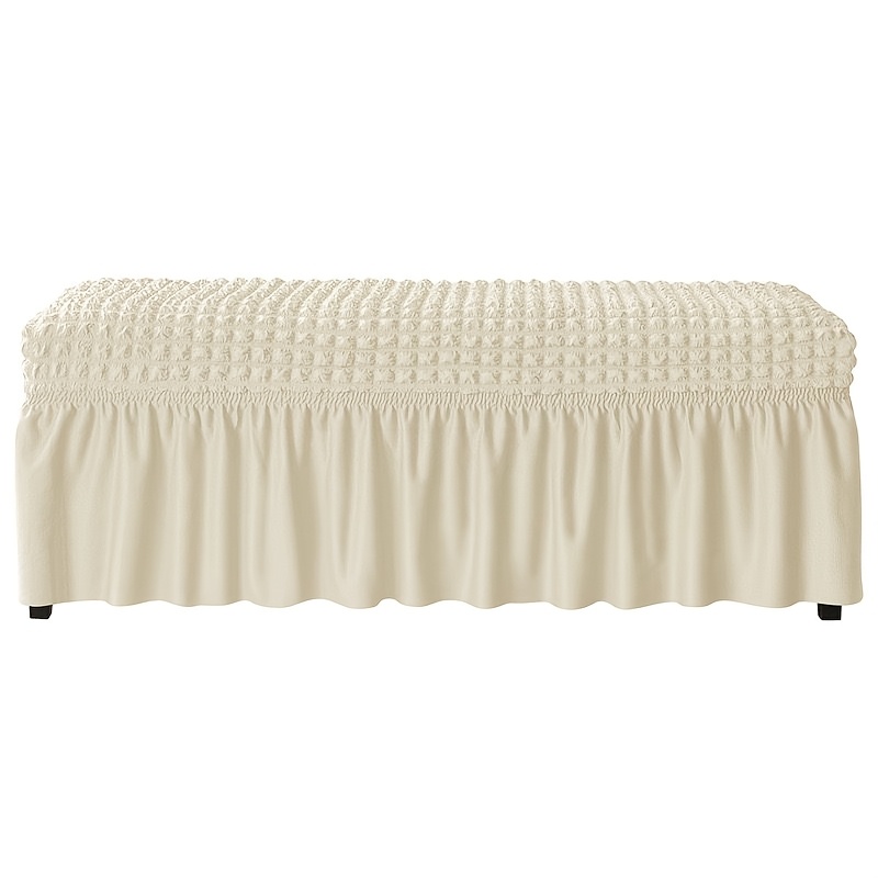 TEMU 1pc Dining Stool Cover, Bench Cover, 3d Bubble Fabric Piano Stool Cover, Stretchable Washable Removable Chair Protector For Living Room, Hotel,