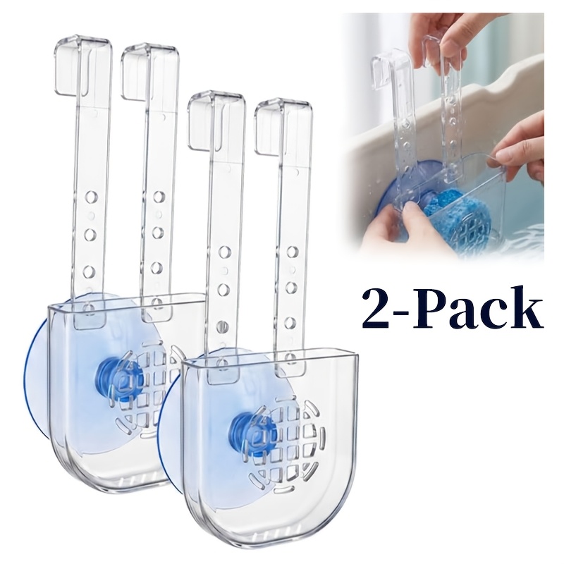 TEMU Pack Of 2 Toilet Water Tank Storage Bracket, Hook Hanging Plastic Basket Carrier, Adjustable Height Toilet Water Tank Cleaning Agent Storage