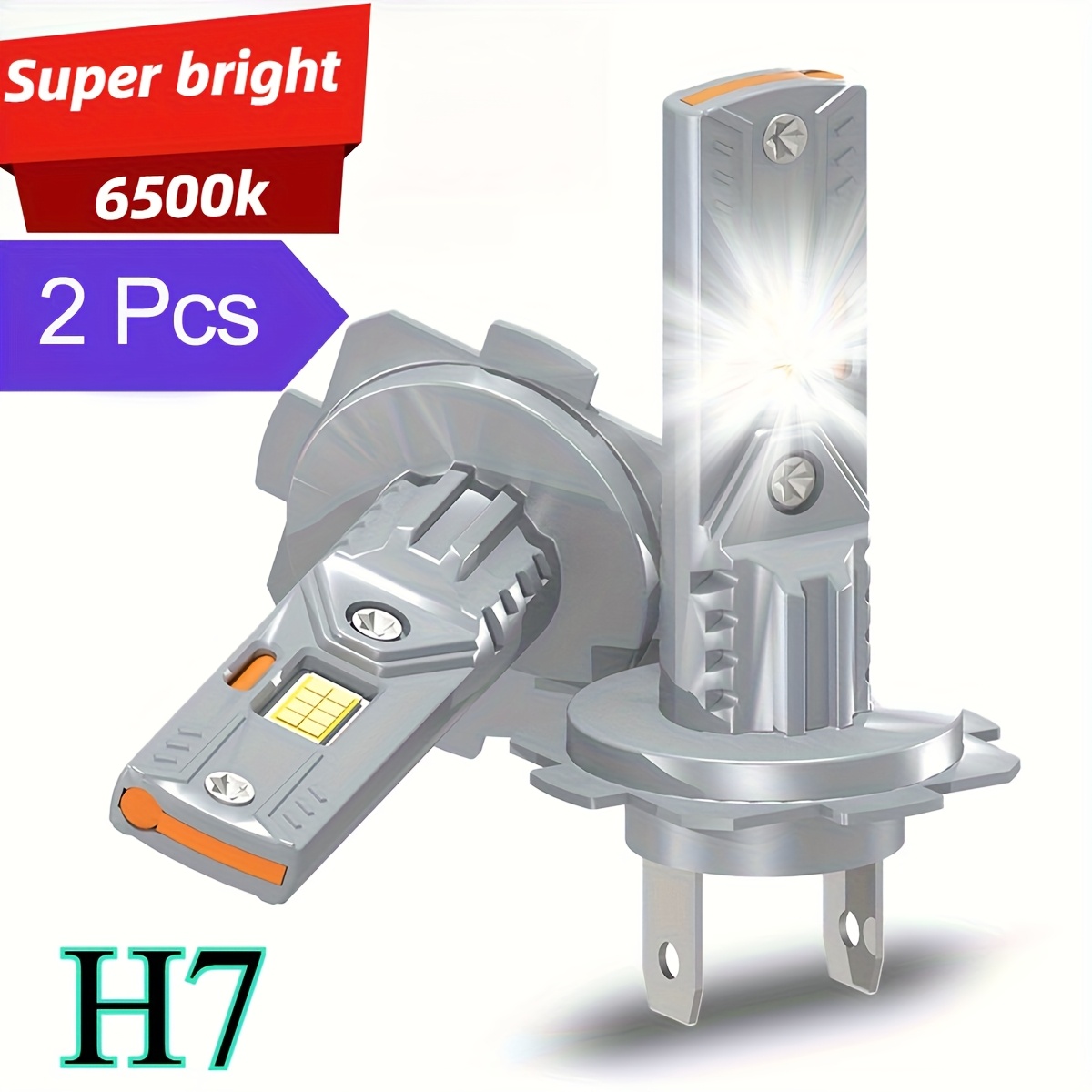 4x H7 LED Headlght Bulb Kt Hgh Low Beam 40000LM Super Brght 6500K