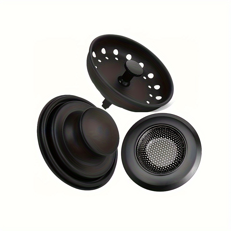 

3pcs Kitchen Sink Stopper Strainer Set, 3-in-1 Basket Strainer Filters, Universal Stainless Steel Anti-clog Drain Plugs, Perforated Basket Drain Sieve, 304 Stainless Steel, 4.4//1.37 Inch