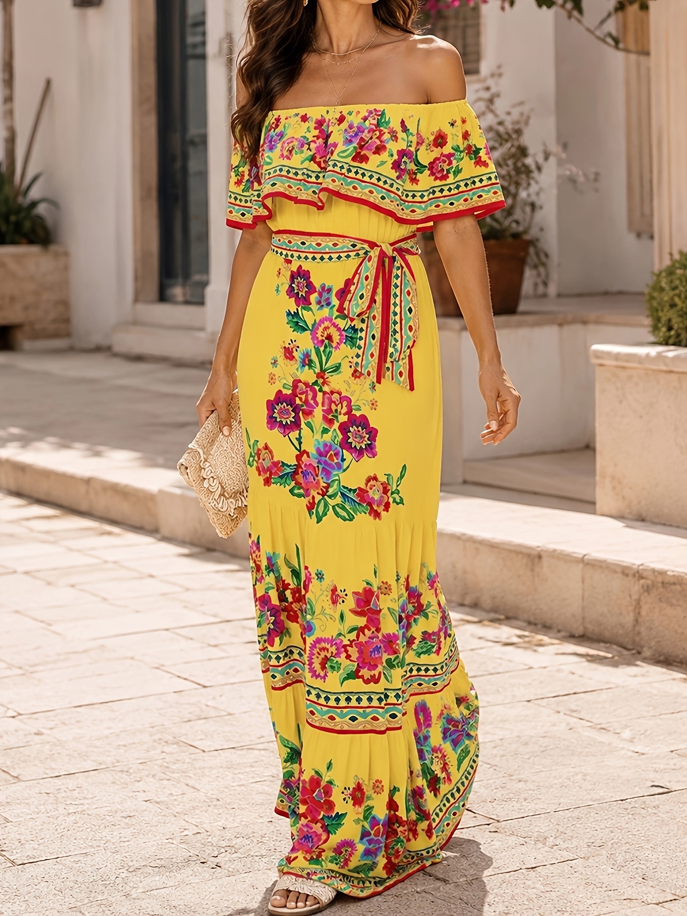 mexican dress for ladies sold on Temu United States SID-D30109