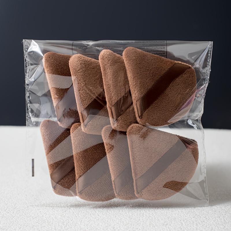 TEMU 8pcs Makeup Puff And Sponge Set, Triangular Makeup Sponges, Reusable, Soft Plush Surface, Foundation Sponge For Face And Body, Loose Powder, Dry
