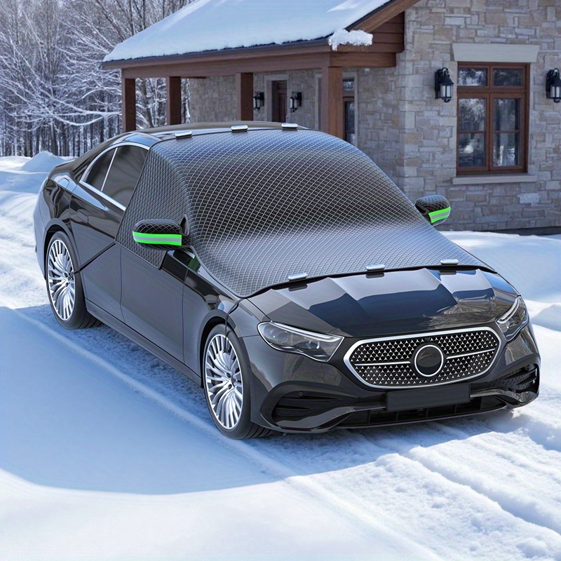 TEMU Heavy-duty Thick Windshield Snow Cover, Snow Shield, Universal Front Windshield Protective Cover, Suitable For Most Vehicles, Universal Design,
