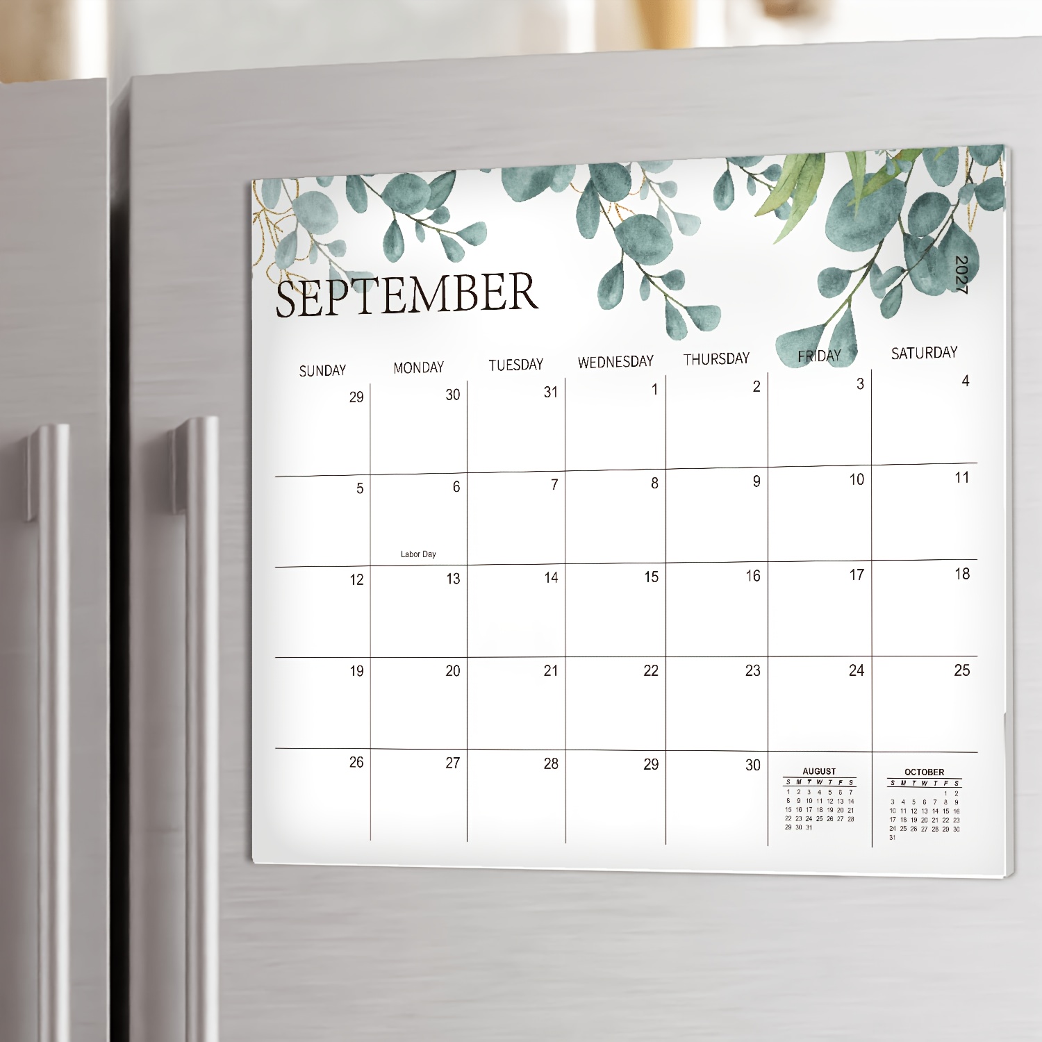 TEMU Calendrier magnétique esthétique 2027 pour réfrigérateur, aimant de réfrigérateur jusqu'en décembre 2027, planificateur 12 mois avec motif