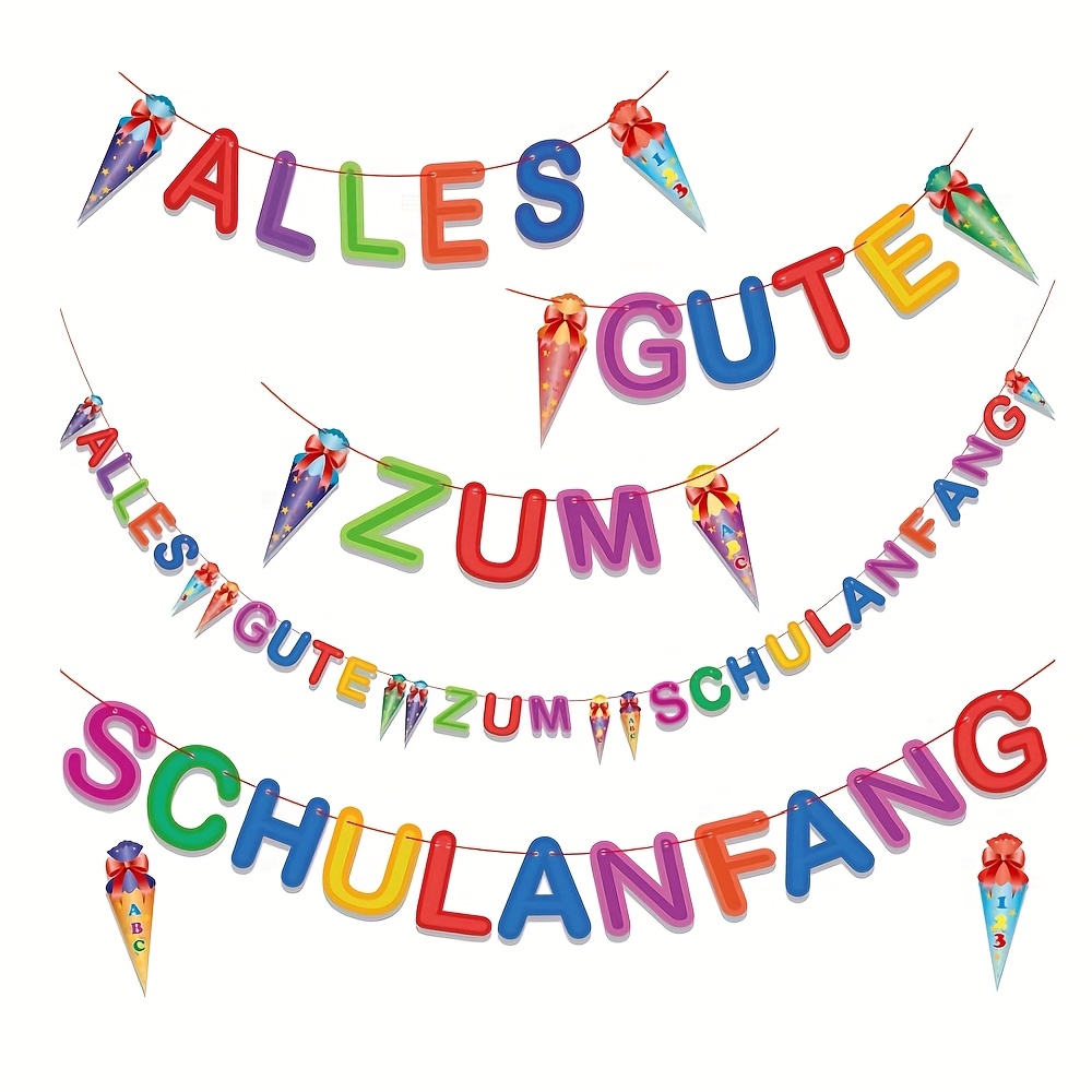 Image of Back To School Abc Garland, School Garland, Candy Cone Garland, Hanging Decoration For , Decoration Banner For Boys And Girls, Colorful.