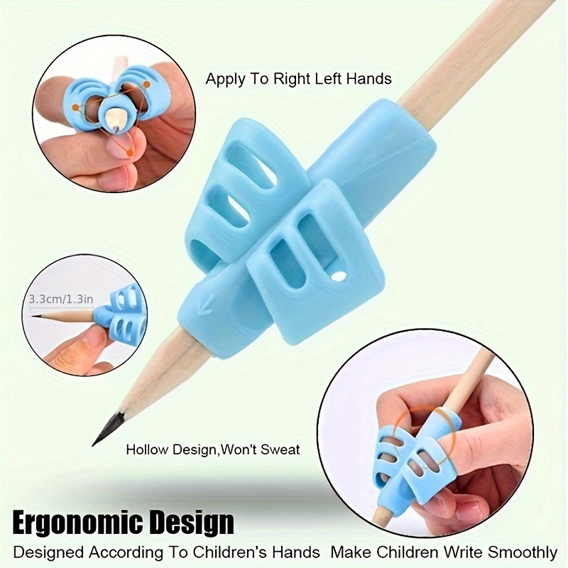 1pc/2pcs Two Finger Grips Silicone Learn Writing Tools Writing Pen Writing Correction Devices, Children Study Supplies For Children Halloween Christmas Gifts
