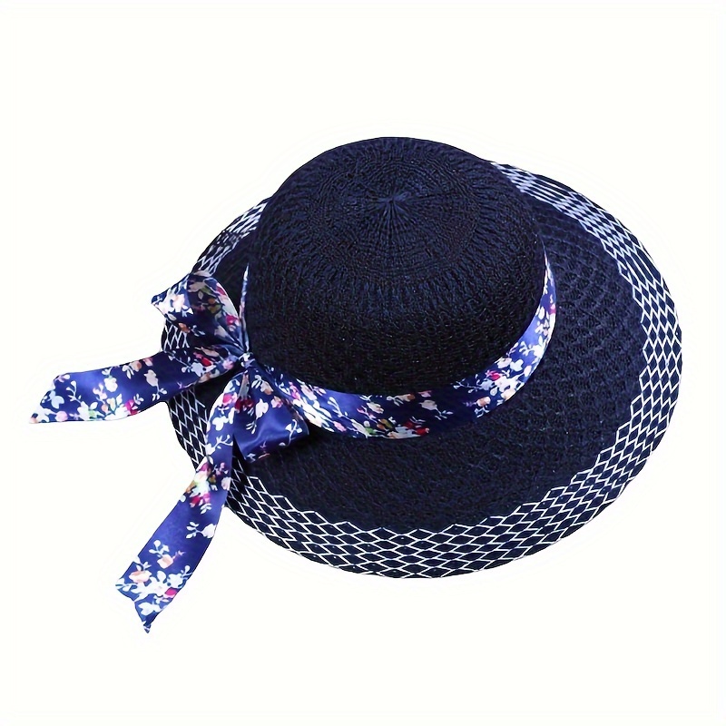 Women's Sun Hat, Fishing Hat Lace Ribbon Bowknot, Beach Wide Brim, Outdoor Travel Leisure Bucket Hat, Foldable Summer Sun Protection Hat, Stylish