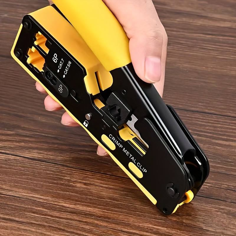 

1pc Crimping Pliers With - Metal Network Cable Tool, 6p/8p Compatible, Ideal For Office Wiring, Home Renovation, Engineering Projects, Internet Cafes, Hubs, And Computer Repairs, Cable Crimping Tool