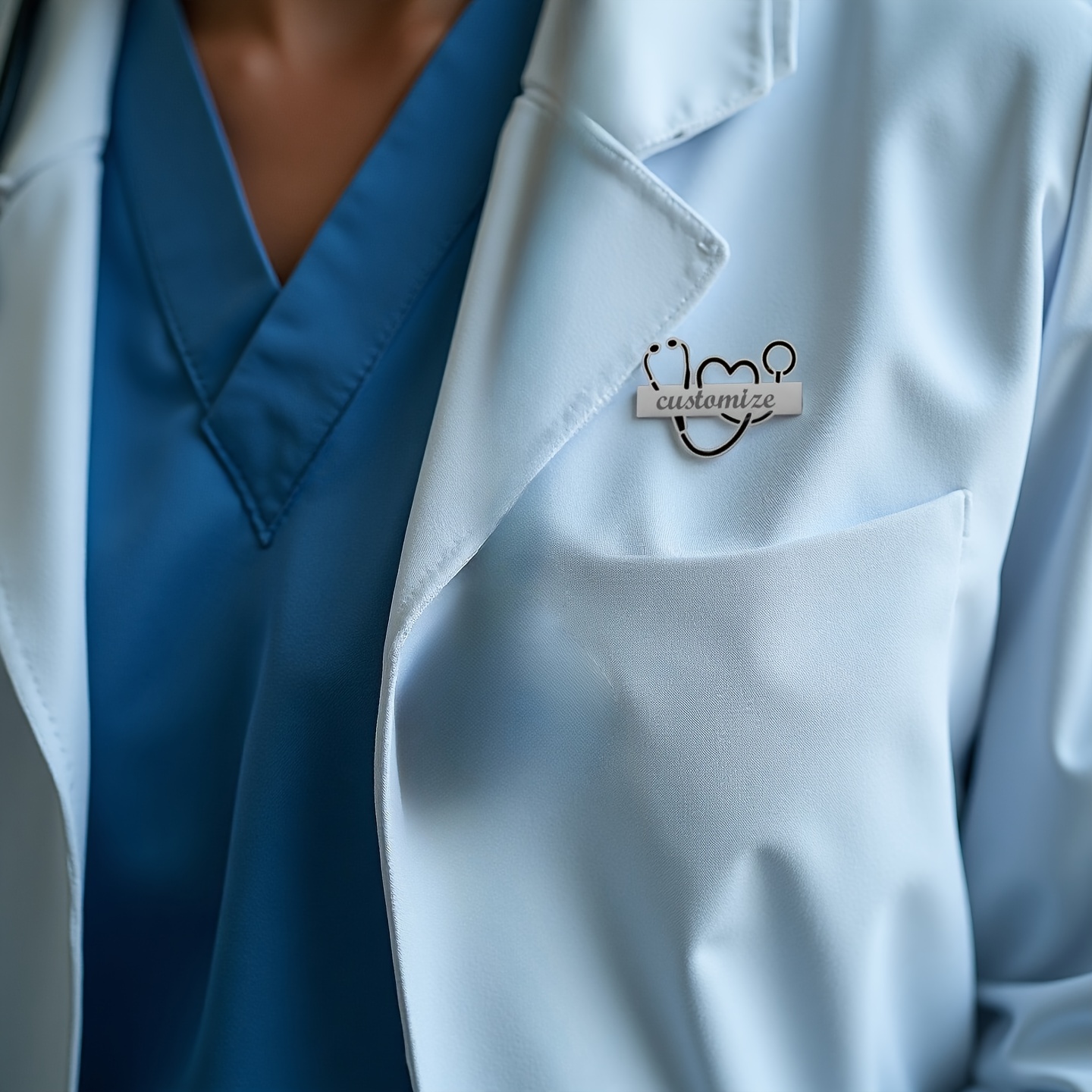 TEMU 1 con del medico personalizzabile in acciaio inossidabile, esclusiva unica, onorificenza professionale personalizzata. Resistente all'usura e