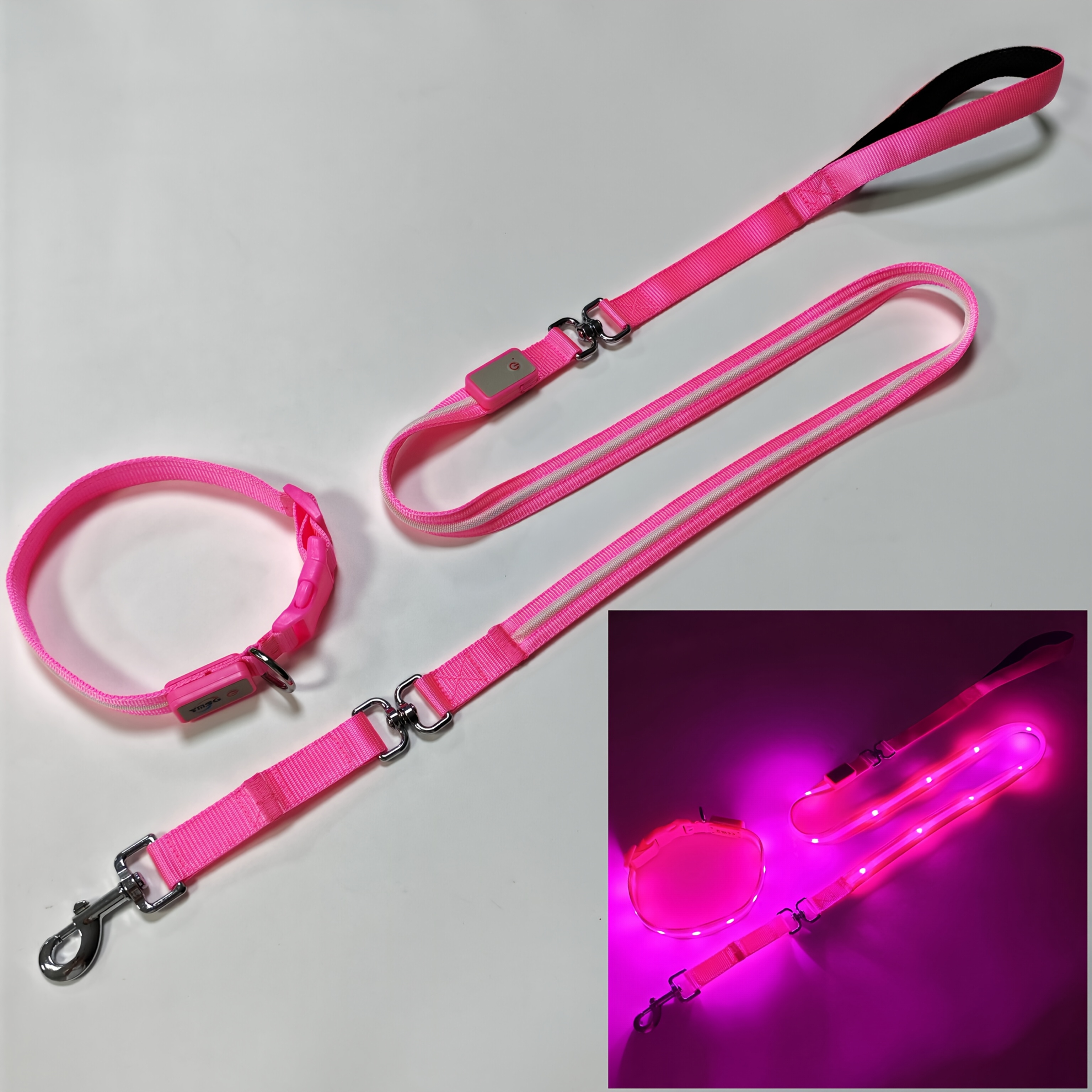 LED Nylon Pet Luminous Collar and Leash Set