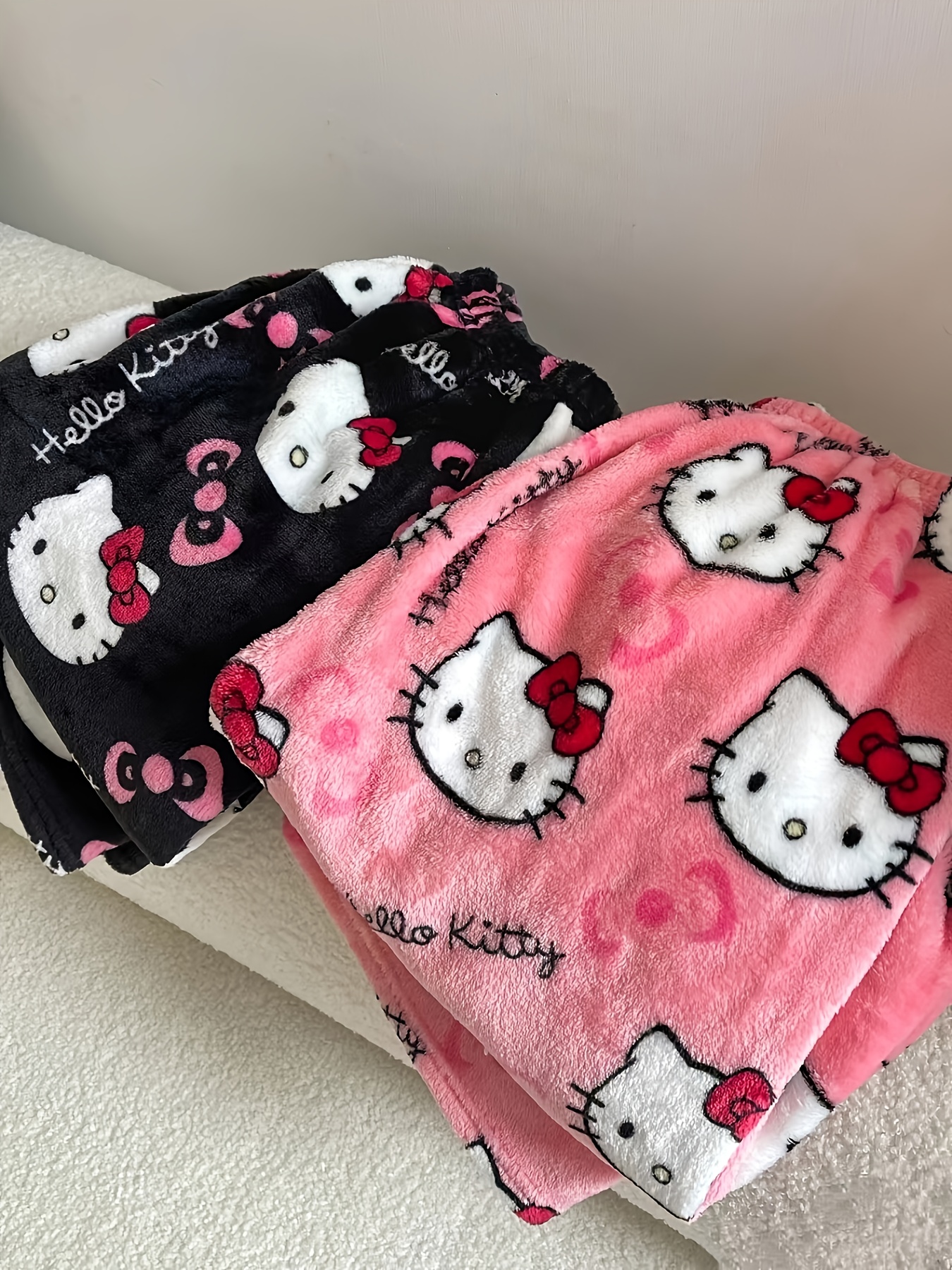 flannel pants set black/pink hot - Temu South Africa