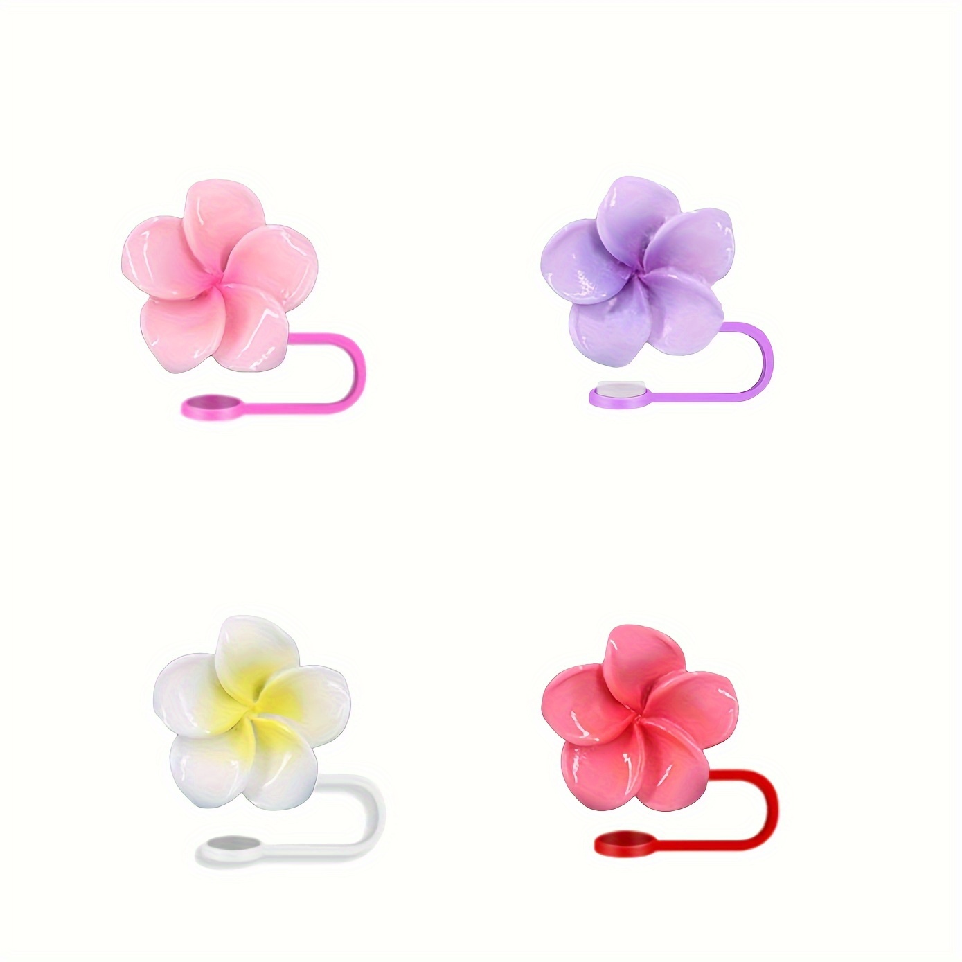 Image of 4/6pcs Silicone Caps - Universal Fit, Resin , Cute Straw Toppers, Food-grade Protection Covers For 40oz & 30oz Cups, Beverage Tumblers, And More - Easy To Clean, Durable, And Versatile Accessories