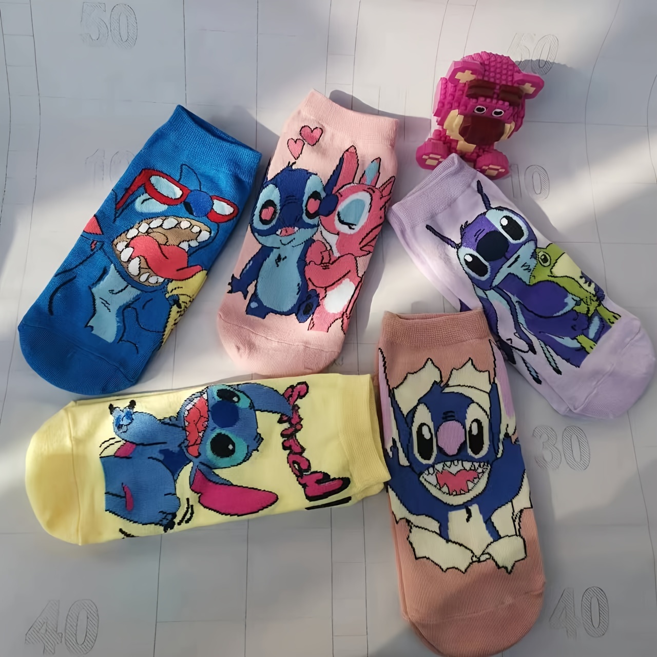 

5 Pairs Cartoon Socks, Cute & Breathable Low Cut Ankle Socks, Women's Stockings & Hosiery