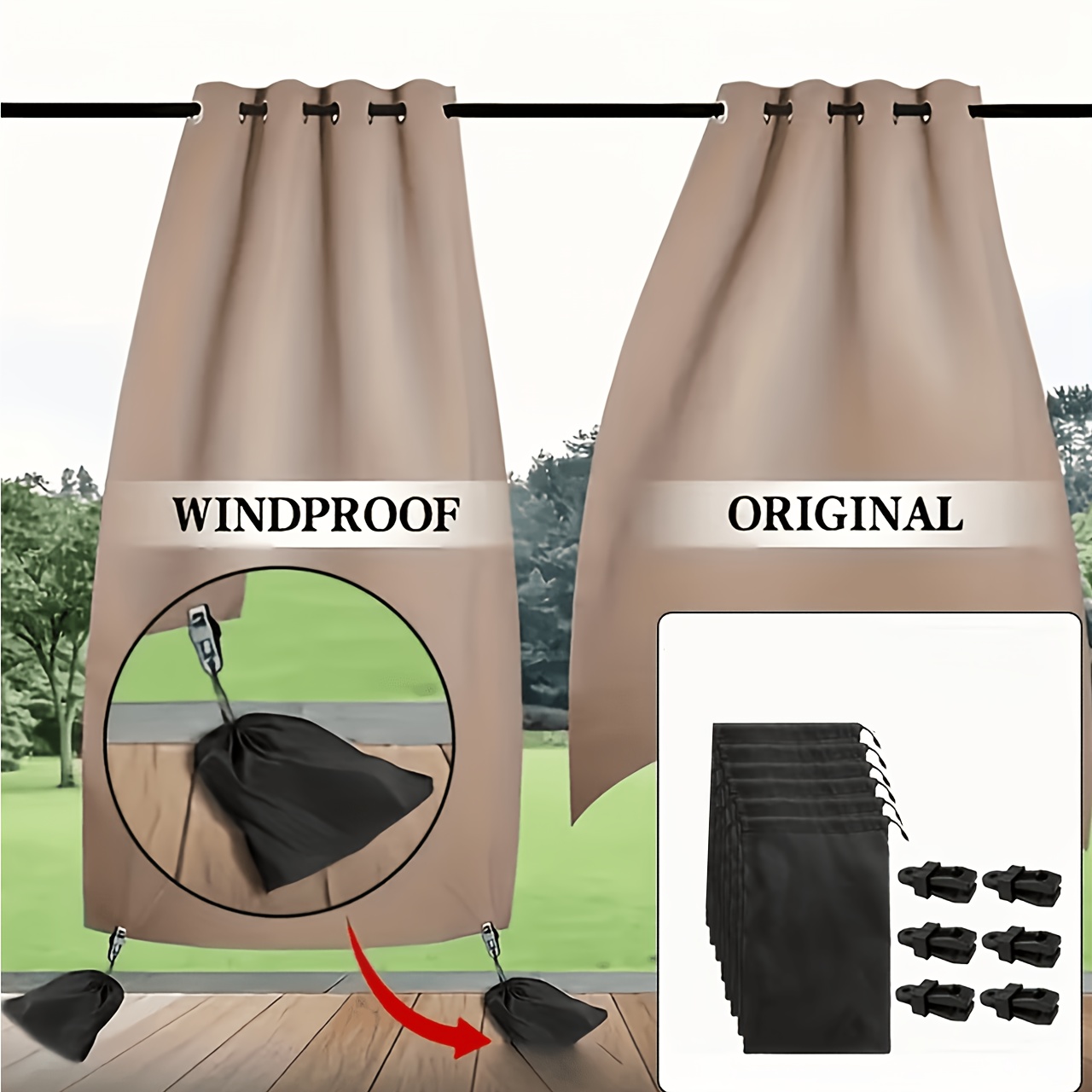 TEMU Nouveau ensemble de 12 sacs anti-vent et anti-sable robustes pour l'extérieur, comprenant des sacs lestés et des pinces, pour instantanément à