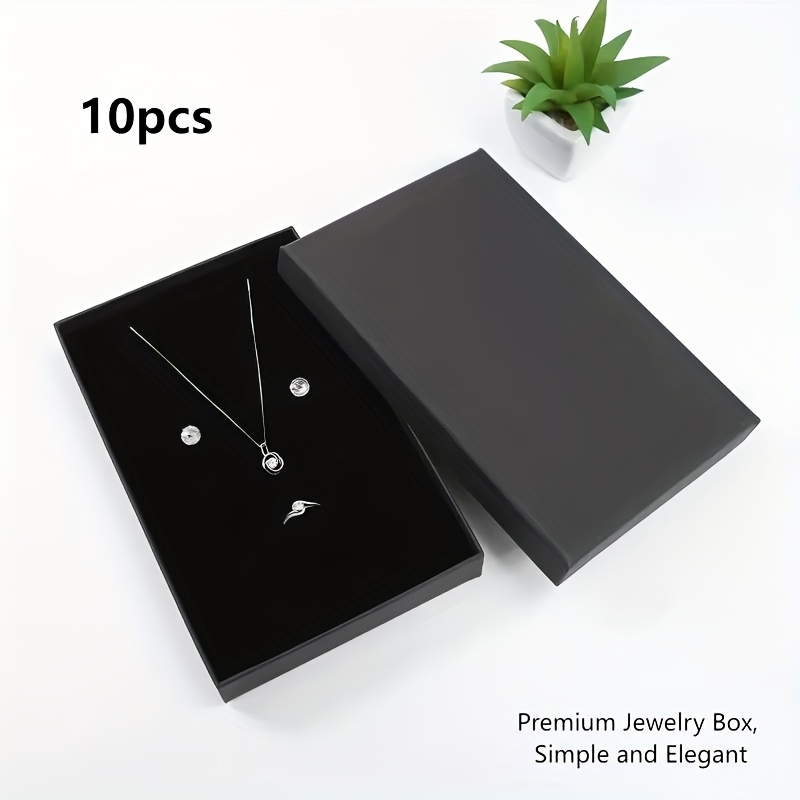 TEMU 10pcs Large Elegant Jewelry Gift Boxes For Necklaces, Pendants, Medals, Badges, Bracelets, Earrings, Studs, Rings,, Beads Ideal For Wedding,