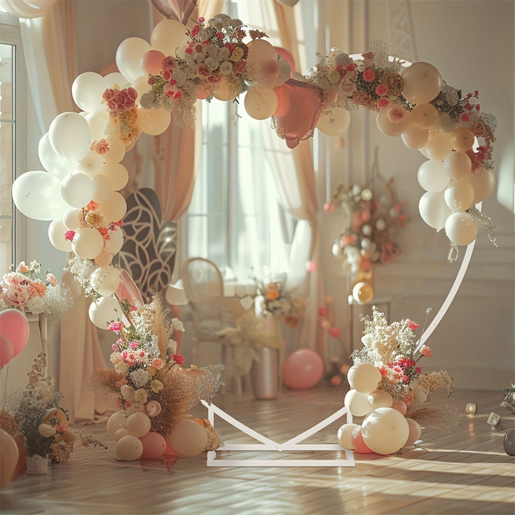 TEMU Wedding Arch Stand Heavy Duty White Heart Shape Wedding Arch Backdrop Stand Metal Plant Frame For Bridal Party, Wedding Ceremony, Garden