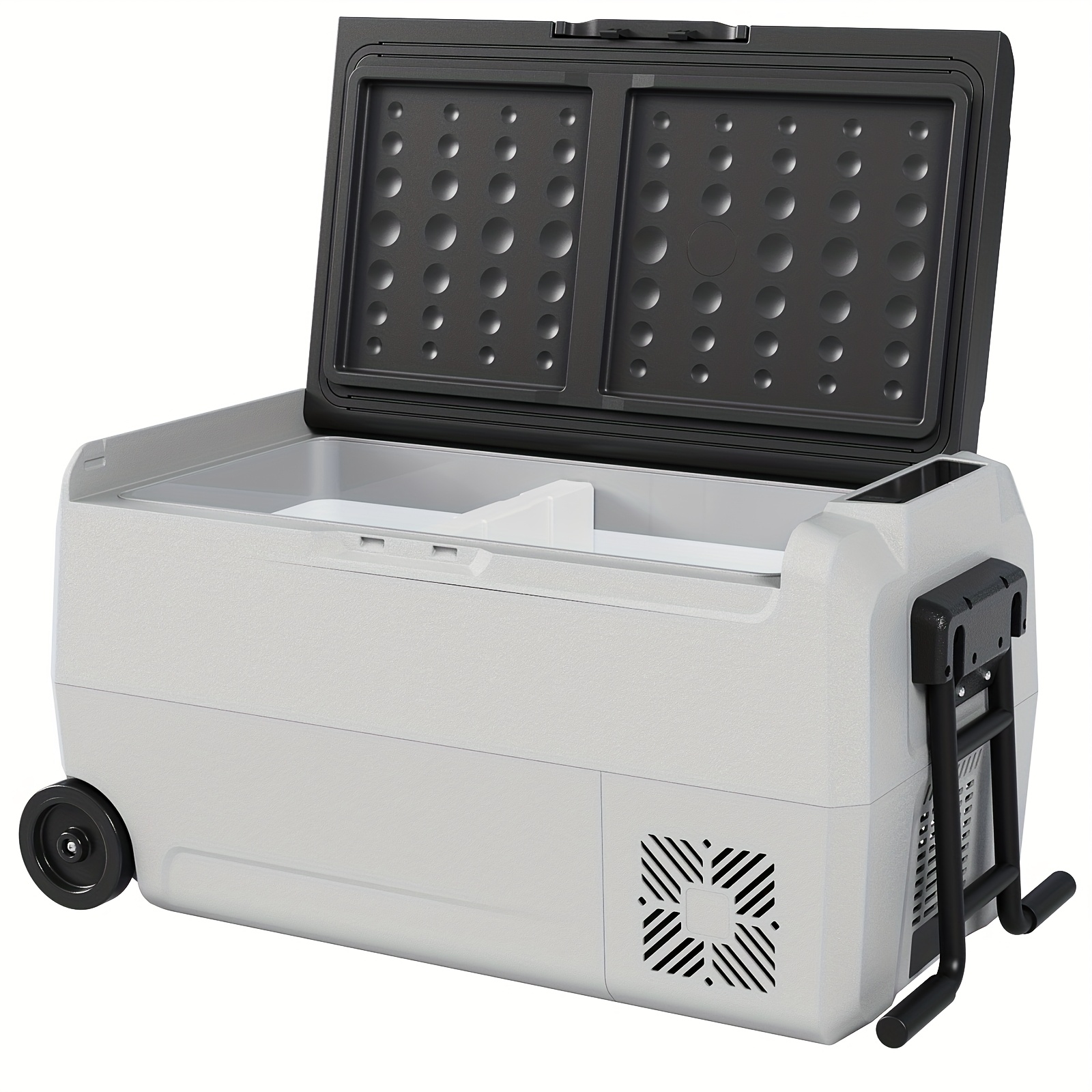Image of Portable Refrigerator, Compressor Cooler, 32 Liter Compressor Freezer With Led Light & Wheels, Down To -20 Degrees , Car Cooler 12/24v, Electric Cooler Bag Ac 100-240v, Mobile Refrigerator For Camping
