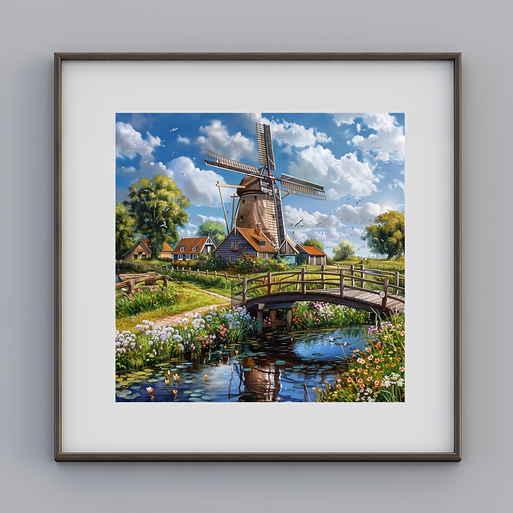 Image of Diamond Painting Kit - Landscape, Round Acrylic Diamonds, Unframed Art And Craft Set For Home Wall Decoration, Surprise Gift Category