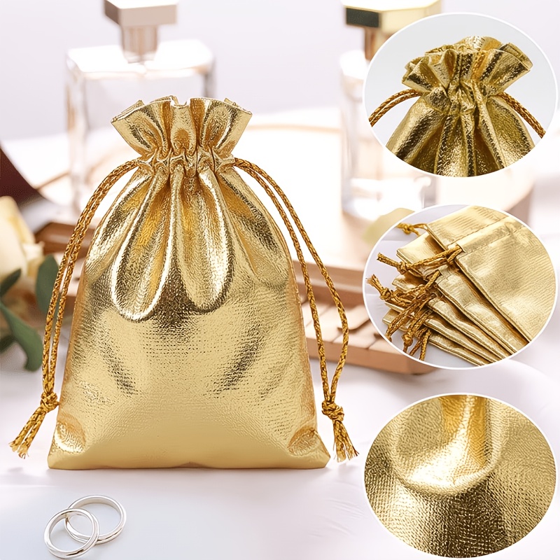 15pcs Golden Silvery Drawstring Bag Set
