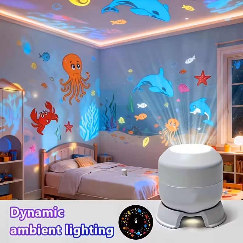projecteur led océan étoilé, veilleuse à projection rotative à 360°, lampe dambiance à branchement usb, éclairage décoratif pour chambre, salle de jeux, salon Détails du produit 3