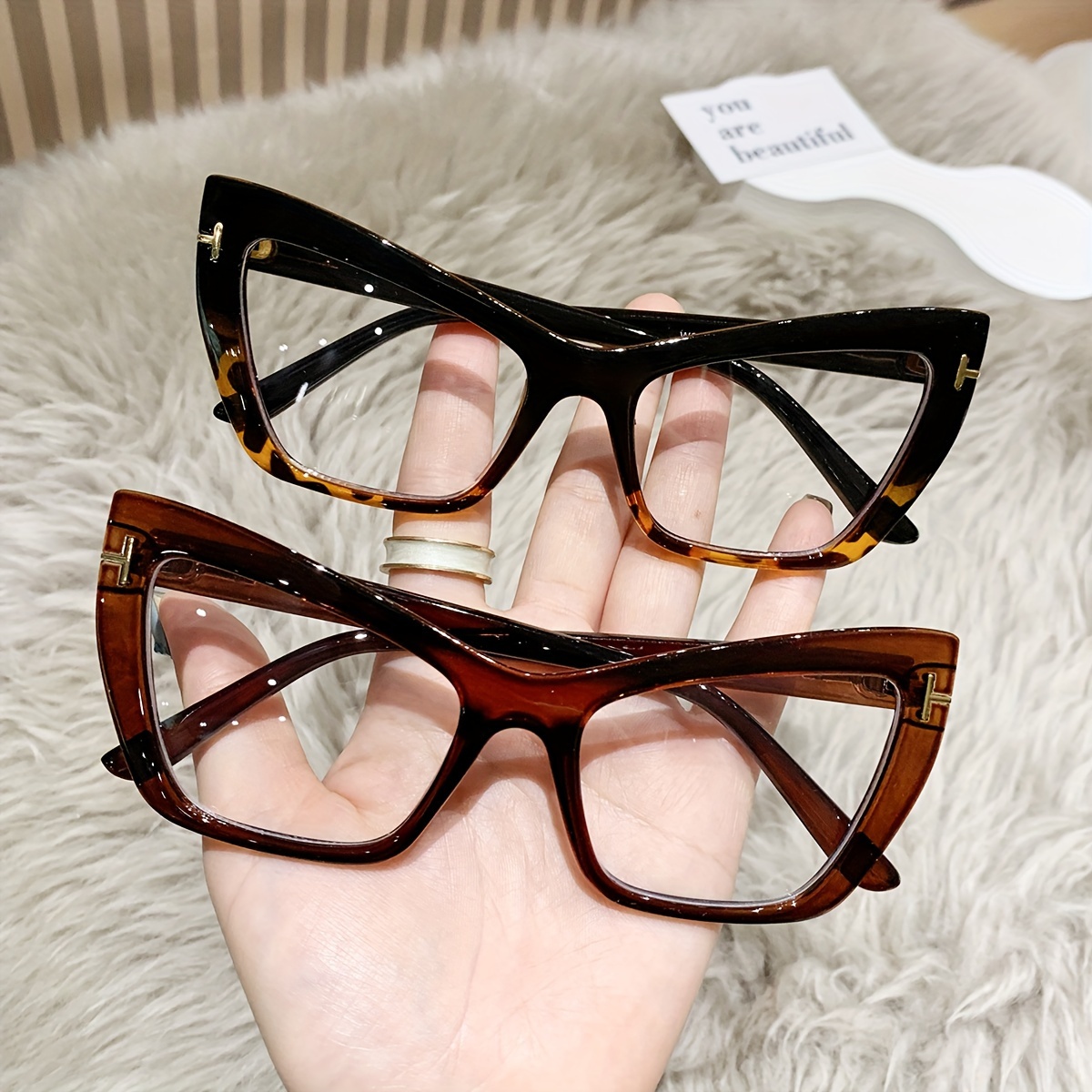 Gafas con marco de ojo de gato, gafas de moda con marco vintage para mujer, lentes