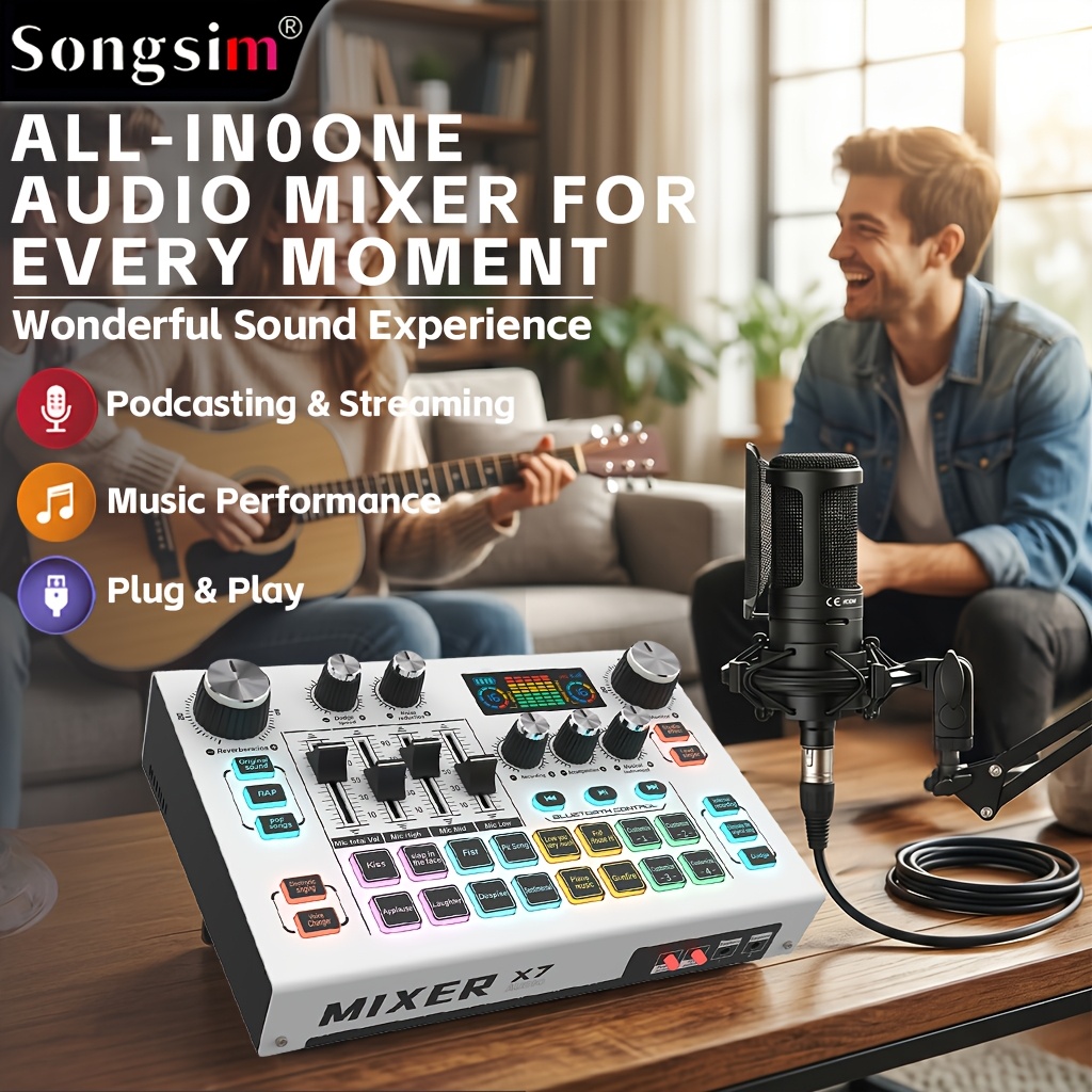x7 mixer mic professional live streaming audio kit - Temu Mauritius