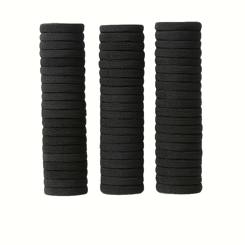 107pcs Medium Black Women's Hair Ring, High Elastic Seamless
