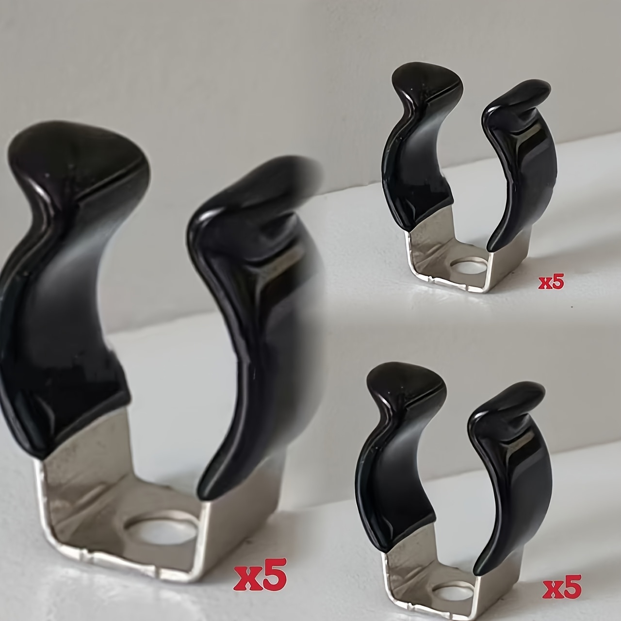TEMU Juego de 15 piezas negro, soporte de clip de U T5 T8, para soporte de instalación de bombillas LED, hebilla de fijación de tubo de lámpara