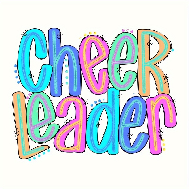 

1pc Cheerleader Iron-on Transfer Patch, Pvc Material, Decorative Appliqué For Diy T-shirts, Sweatshirts, Jeans, Hoodies, Backpacks, Jackets, Bags, Pillows - Vibrant Lettering Design